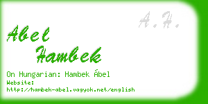 abel hambek business card