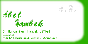 abel hambek business card